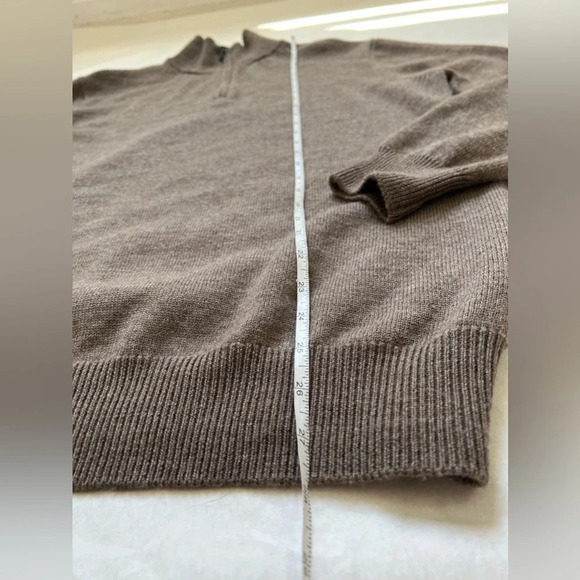 Jeremy Argyle NYC Half Zip Men’s Merino Wool Sweater Brown Camel Size M - Picture 4 of 7